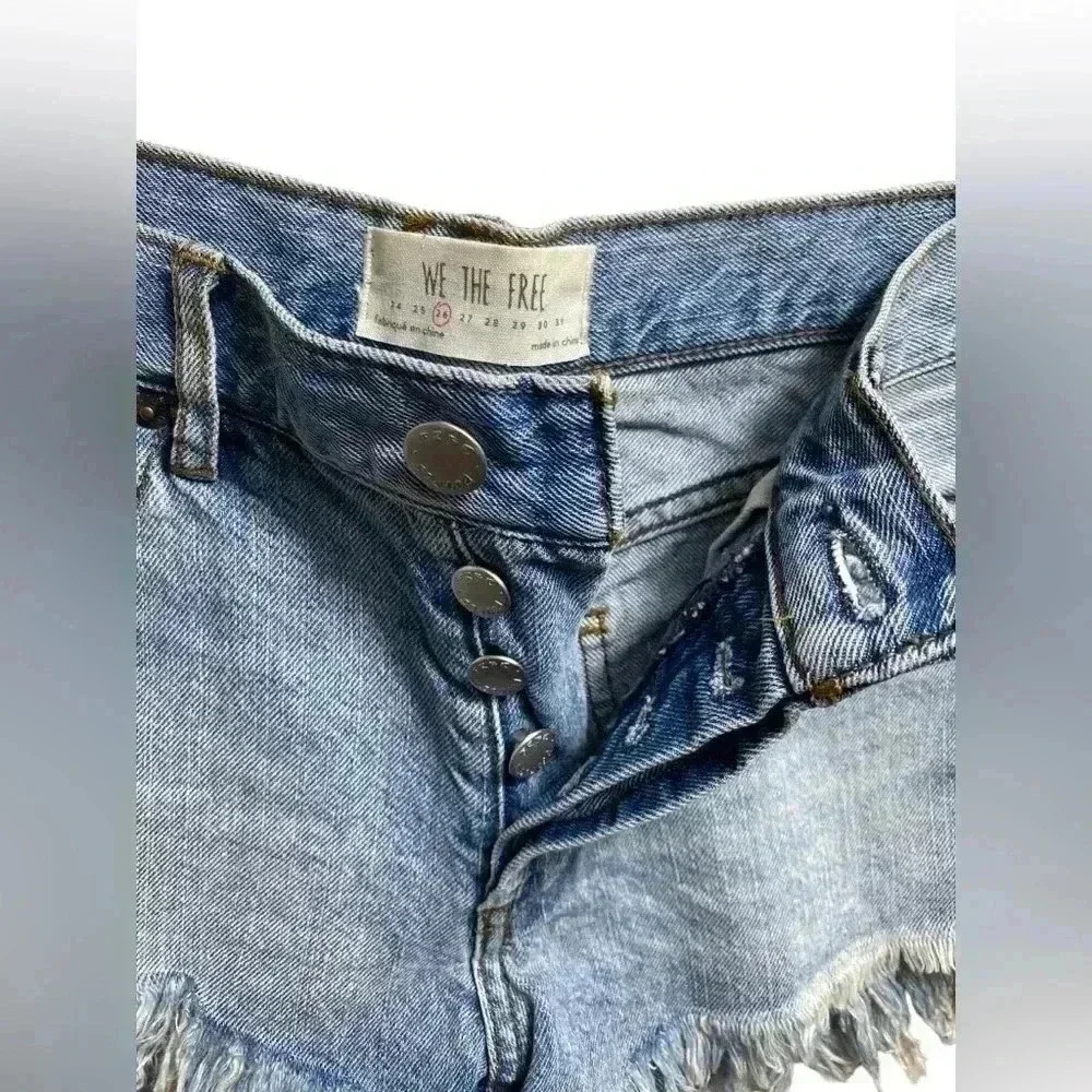 Free People Denim Soft & Relaxed Cutoff Shorts Distressed 26 We the Free NWT